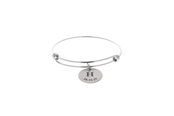 Initials Bangle Bracelet