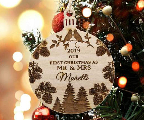 Wood Ornament - Our First Christmas