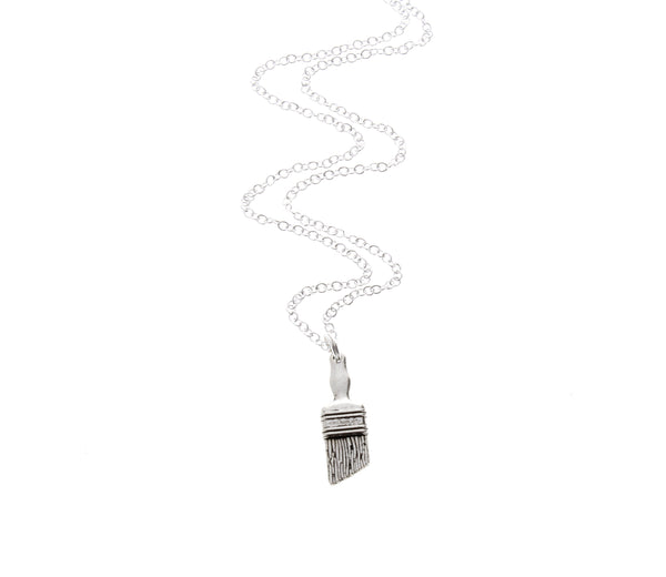 Paintbrush Necklace with Swarovski Birthstone