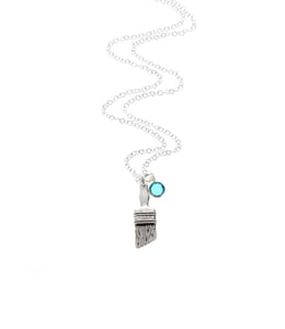 Paintbrush Necklace with Swarovski Birthstone