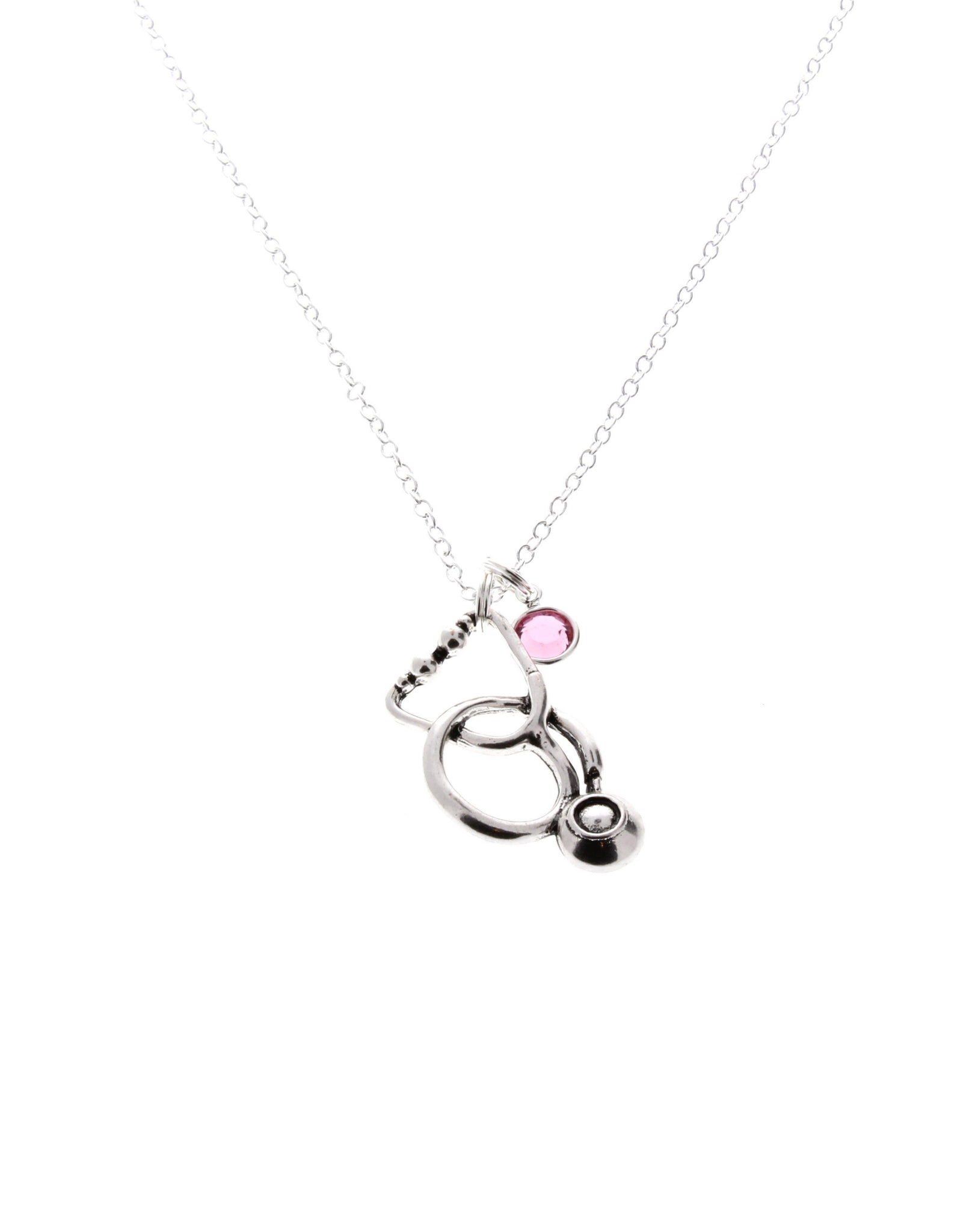 Stethoscope Necklace with Swarovski Birthstone