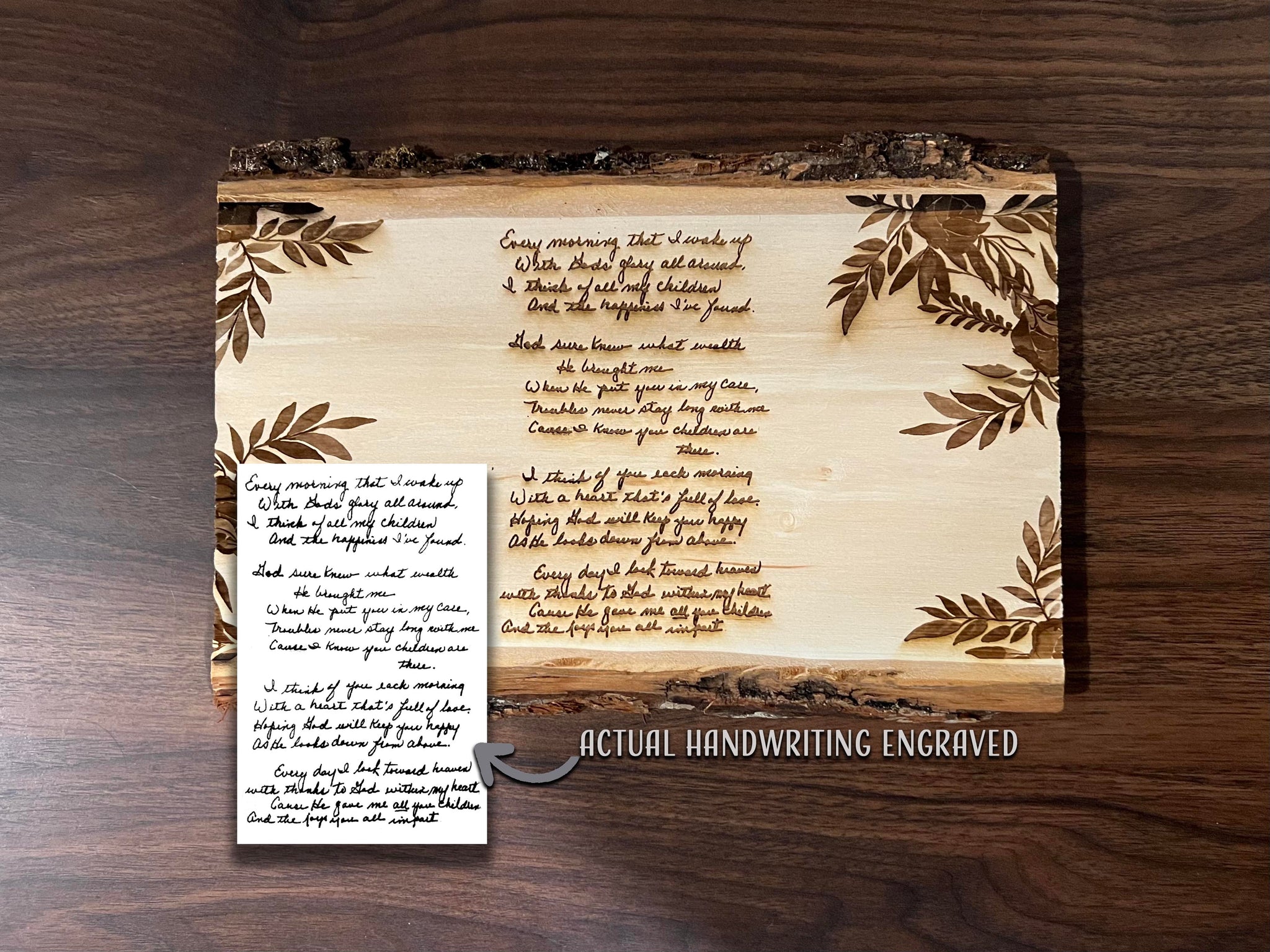 Handwriting Wood Slice